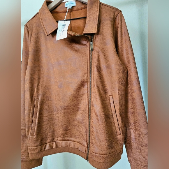 Grace & Lace Move Free Leather Like Camel Moto - Picture 2 of 12